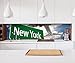 Produktbild Aufkleber Küchenrückwand New York Flugzeug Airport Schild Flug Folie selbstklebend Dekofolie Fliesen Möbelfolie Spritzschutz 22A815, Höhe x Länge:60cm x 250cm