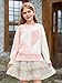 Haloumoning Girls Heart Sweater Kids Cute Color Block Knit Sweaters 7-14 Years Light Pink