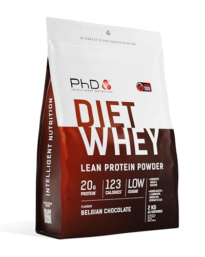 PhD Nutrition Diet Whey High Protein Lean Matrix, Belgian Chocolate Whey Protein Powder, High Protein, 80 Servings Per 2 kg Bag [Package May Vary]