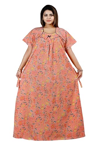 Image of Bejod's Collection Women Pure Cotton Nighty Combo Pack | Full Length Floral Printed Cotton Nighty Maxi | Soft & Breathable Night Dress for Women L to 4XL