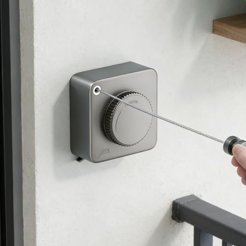 UOEPOWA Retractable Clothesline 15ft, Space Saving Heavy Duty Drying Rope,...