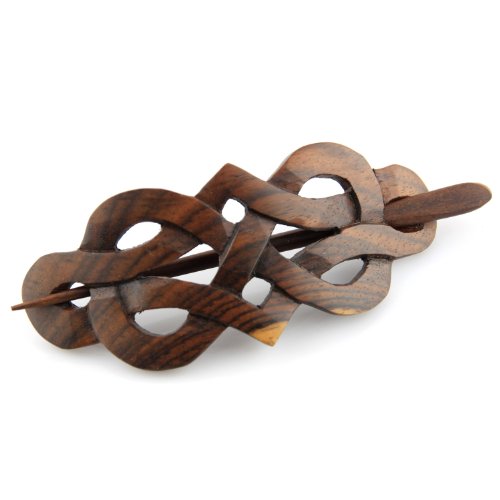 Evolatree Natural Hair Barrettes For Women And Men - Handmade Wood Barrette Hair Pin - Unique Wooden Hair Styling Accessories - 4" (Celtic Princess) #TOP1