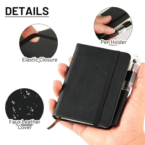 Portable A7 Pocket Notebook with 2 Pens - 100 Sheets Black Journal - Image 4