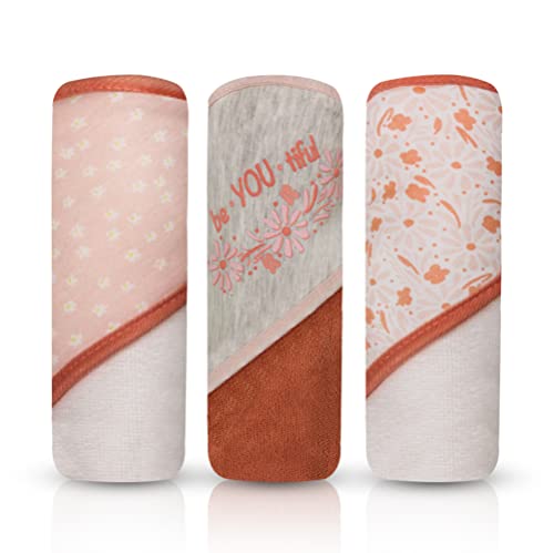 MODERN BABY 3 Pack Hooded Baby Bath Towel Set for Newborns Infants & Toddlers, Boys & Girls Baby Hooded Towels