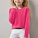 Boys Girls Thermal Sweaters Underwear Long Sleeve Crewneck Plain Loose Pullover Shirts Fall (Hot Pink, 12-13 Years)