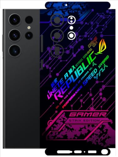 Image of AtOdds - Full Body Back Screen Guard Protector Film - Lamination Wrap Skin Sticker Compatible with Samsung Galaxy S23 Ultra (5G) | Scratchproof Matte Finish (Gamer)