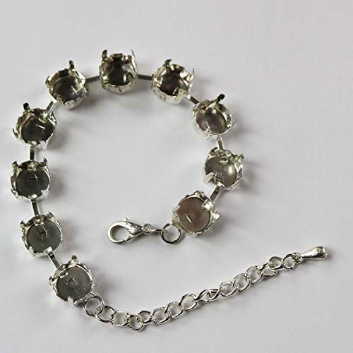 Pulsera 17-24 CM 10 Garras Redondas SS45 10 MM - Baño Plateado Cover