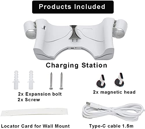 Base de Carga Magnética para Oculus Quest 2,Estación de Carga para Oculus Quest 2, Carga Rápida,Soporte de Pared y Escritorio con Indicador LED