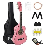 ◆This 30 inch guitar is designed specifically for young learners with a scale and compact body that offer excellent playing comfort. Nice shiny finish, and a some floral decoration around the sound hole, makes it decent and stylish. ◆Complete 30 inch...