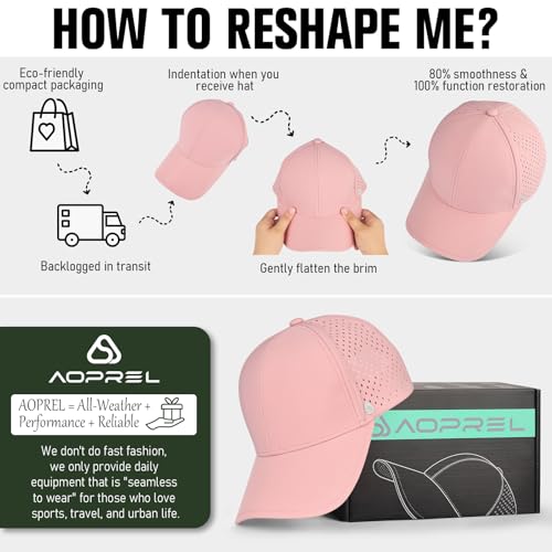 Image of AOPREL Baseball Cap Breathable Mesh Golf Hat Quick Dry Adjustable Baseball Hats for Men and Women Sport Running Workout