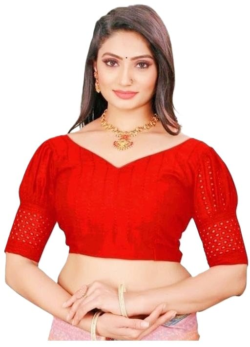 Classic Women Cotton Solid Short Sleeve Alterable Blouse Elegant Ethnic Comfortable Traditional Saree Pairing Outfit for Daily and Festive Use-image-28