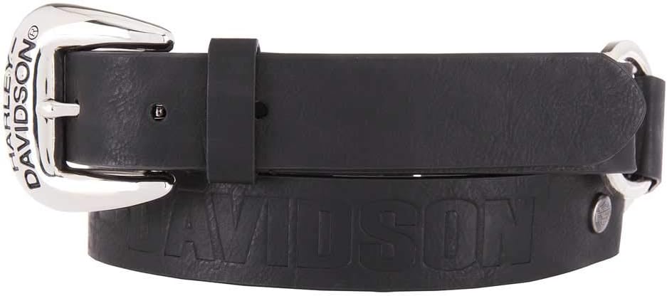 Harley-Davidson Women's Luna Looped Genuine Leather Belt, Black HDWBT11657