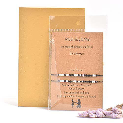 Beusoulover Morse Code Bracelets For Women, Mothers Day Gifts I Love You Bracelets For Mommy And Me, Sweet String Bracelets For Women, Girl, Boys, #TOP1