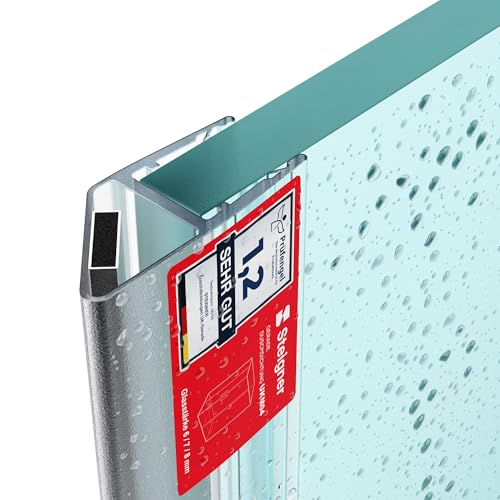 STEIGNER Magnetduschdichtung UKM04 201 cm (1 Stk.) - Duschdichtung für Eck- Fünfeck- Rund- Nischen- oder Viertelkreisdusche mit Duschtür 6-8 mm - Perfekte Passform Ästhetisches Finish Wasserdicht