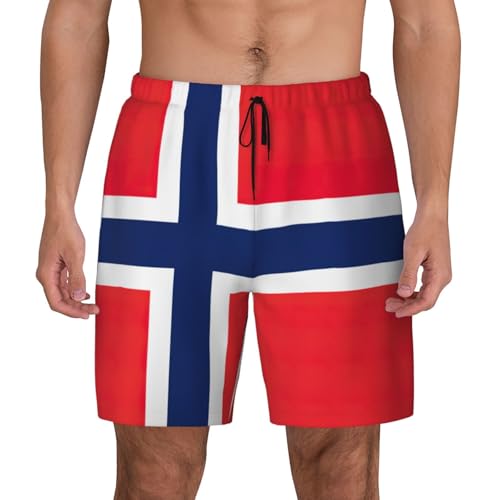 Short de bain pour homme EdWal imprimé drapeau norvégien double couche
