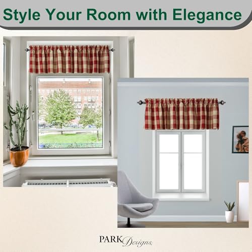 Park-Designs-Farmhouse-Kitchen-Valances-for-Windows-Garnet-Tan-Buffalo-Check-Fall-Decor-Window-Valance-Curtains-Plaid-Curtain-Valances-for-Windows-Boho-Living-Rooms-Bathrooms-72-x-14 Park Designs Farmhouse Kitchen Valances for Windows Garnet Tan Buffalo Check Fall Decor Window Valance Curtains Plaid Curtain Valances for Windows Boho Living Rooms Bathrooms 72 x 14