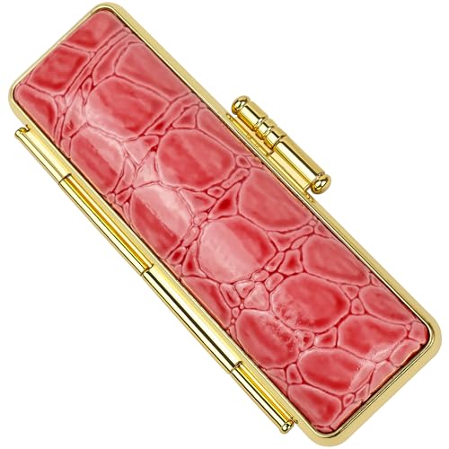 No.3 stamp shop 印鑑ケース 高級革印鑑ケース 朱肉付き 10.5mm 12.0mm 13.5mm 15.0mm 16.5mm 18.0mm用 男性 女性 ハンコ 祝い プレゼント 印鑑 就職祝い ギフト 入学祝 おしゃれ (鉛丹, M)