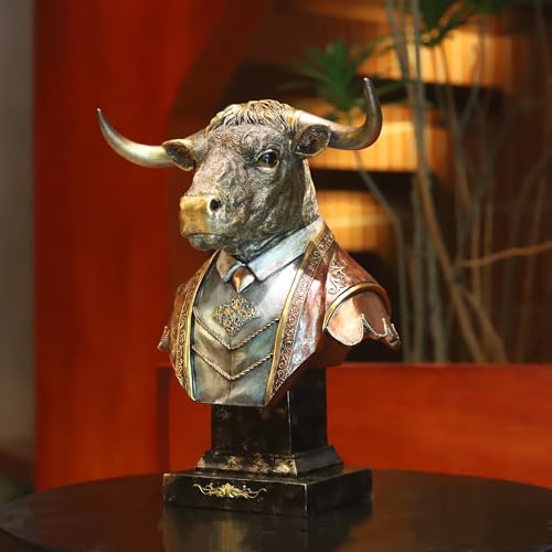 Busto Escultura Toro Steampunk Resina 13 in miniatura 5