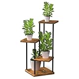 DilmerOne Blumenständer Holz 4 Ebenen – Pflanzenständer & Pflanzenregal Indoor Outdoor – Blumentreppe & Blumenregal Balkon – Pflanzenhocker & Blumenhocker Holz – Etagere Modern