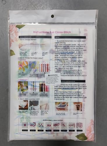 ABEUTY 11ct Pre Printed Cross Stitch Kits Puppy Dogs Flowers for Adults Beginners DIY Stamped Advanced Embroidery Sewing Starter Kit 28x39cm Needlework Set (Dogs) - Image 3