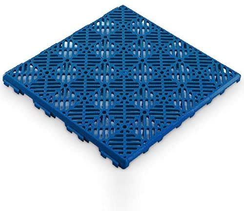Lot de 100 Dalles Auto-ventilées Anti-humidité, sols de piscines, terrasses flottantes, paniers artificiels, Pots de Fleurs, Chiens, terrasses. Fabriqué en Espagne. 30 x 30 cm. Bleu Cover