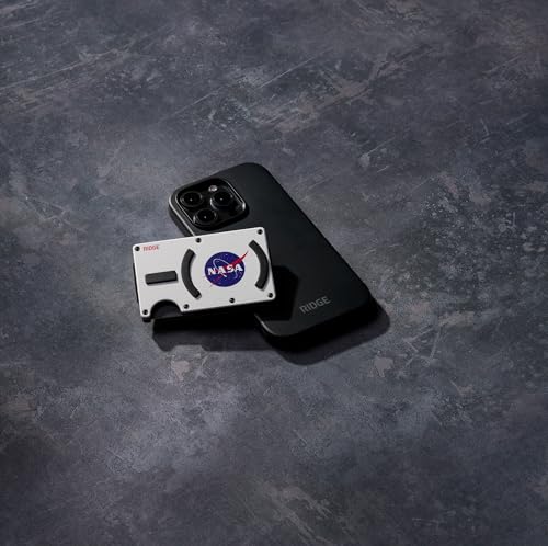 Ridge Wallets for Men Compatible with Magsafe - Slim Minimalist Compact Wallet and Card Holder, RFID Protected Front Pocket Wallets for Men with Integrated Cash Strap (Nasa)3