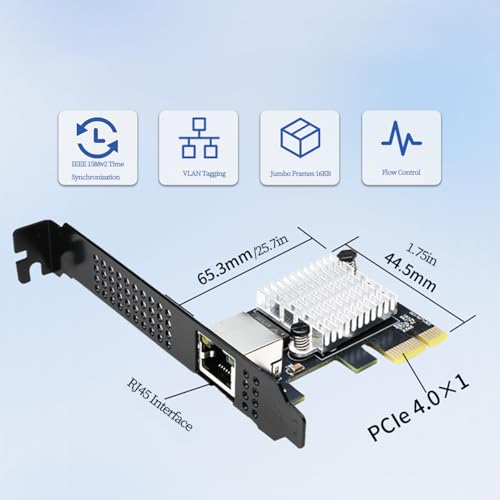 Tarjeta de Red PCIe 4.0 x1 a RJ45 de 10 Gbps con Chip RTL8127 – Adaptador LAN de Alta Velocidad Compatible con Windows y Linux para PC de Escritorio, Servidores y Gaming miniatura 6