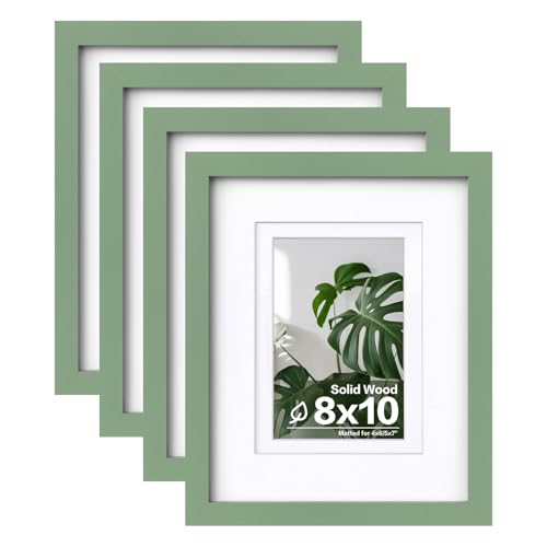 Egofine 8x10 Picture Frames 4PCS, Made of Solid Wood Display