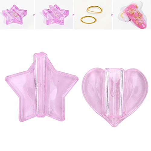 2 pzas herramienta para arte en uñas metal forma estrella y corazón miniatura 5