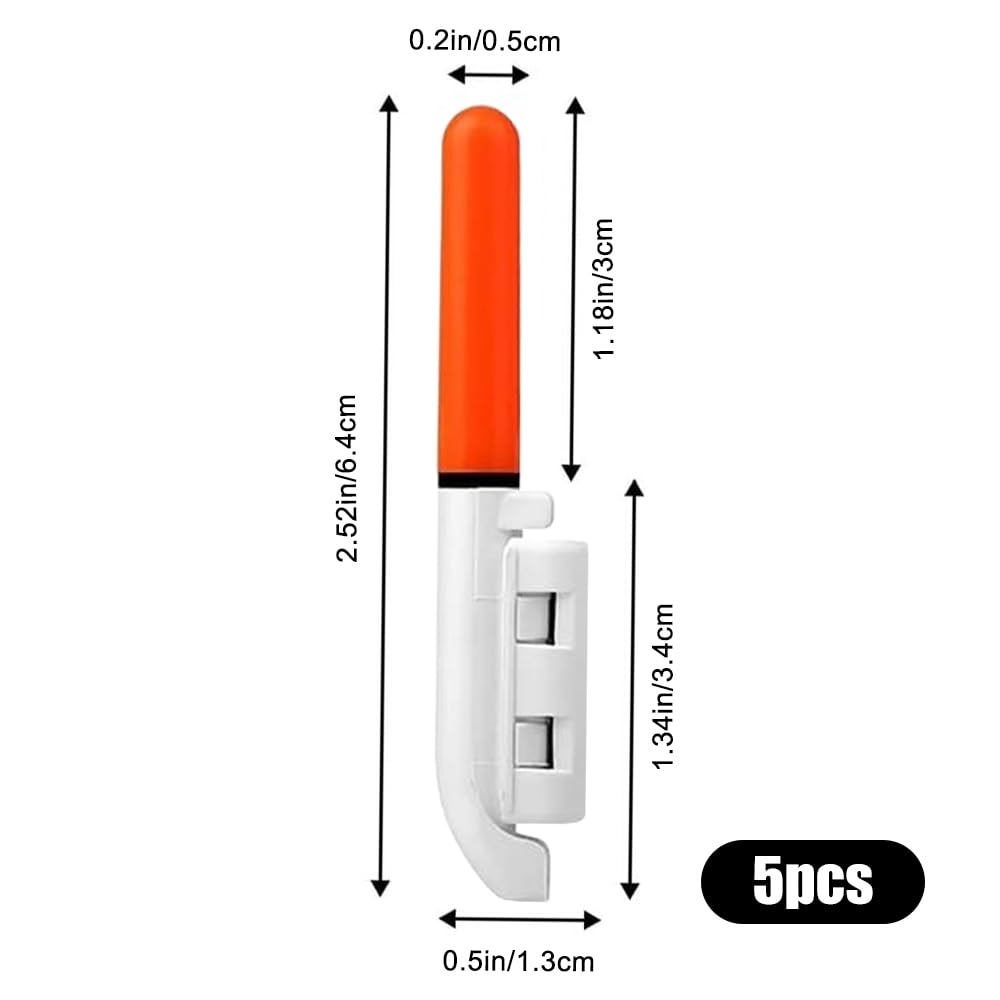 5 Campanas de Alarma de Pesca, LED luz Nocturna para Pesca Impermeables Alarma de mordida de Pesca Nocturna con Hebilla Alarma de mordedura de Pesca Nocturna para caña de Pescar de mar,Rojo