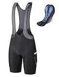 BALEAF Men's Cycling Bibs 4D Padded Bike Shorts Biking Tights Training Bicycle Pockets Breathable UPF50+ Black L