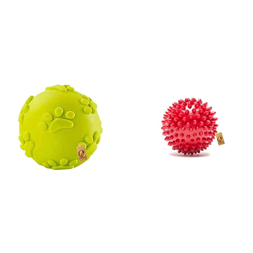 Foodie Puppies Natural Latex Rubber Squeaky Ball Dog Toy - (Claw Ball) (Claw) & Natural Rubber Spike Ball - 2.5inch/ 6.35cm (B0CDDD7MPZ) Amazon Price History, Amazon Price Tracker
