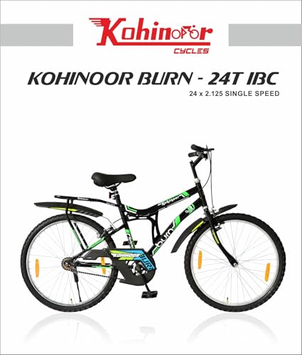 Image of KOHINOOR Burn MTB Mountain Bicycle - Single Speed - Ideal for 9-14 Years - Age || 24T Mountain Cycle (Single Speed) (Black)