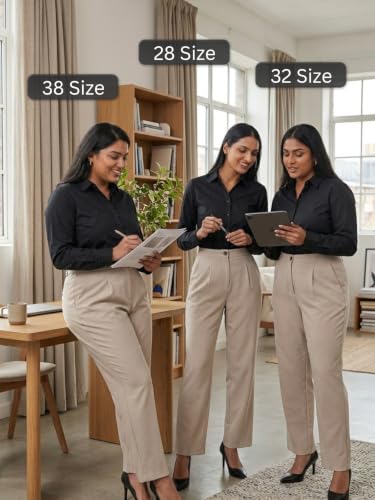 Image of Leriya Fashion Formal Pants for Women Office Wear |Trousers for Women - Straight Pants for Woman Formal Pant for Woman, Stretch Lycra Workwear Trousers