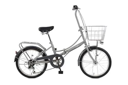 折りたたみ自転車 cyma(サイマ) LeLi(レリィ) 20インチ フラットハンドル仕様 (アッシュグレイ, 20インチ)