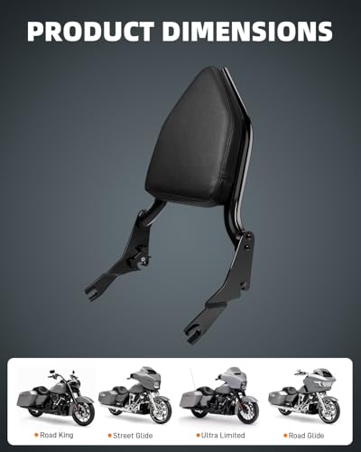 Aunseek Sissy Bar Backrest for Harley Touring