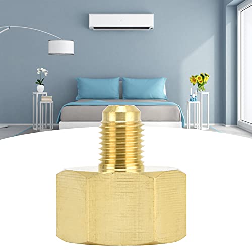 Image of R134A Brass Refrigerant Tank Adapter,R32 Fitting Adapter W21 to 1 /4SAE Air Conditioning Refrigerant Adapter Vacuum Pump Adapter Air Conditioning Accessory,Perfect for Efficient Refrigerant Filling