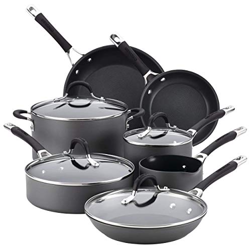Circulon Momentum Hard-Anodized Nonstick 11-Piece Cookware Set - Gray