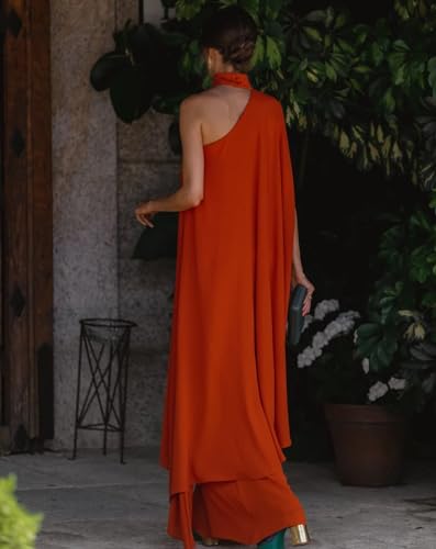 Mono Sandra naranja talla XS para mujer de corte largo y fluido 2