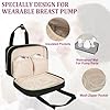 Breastmilk Cooler Travel Bag, Wearable Breast Pump Storage Bag Compatible with Momcozy/Eufy/Elvie/Willow/Medela Breast Pump with Ice Pack and Waterproof Mat,Black