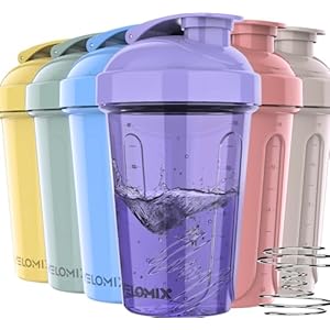 -6 PACK- 20 OZ Protein Shaker Bottles for Protein Mixes, Shaker Cups for Protein Shakes, Small Shaker Bottle Pack, Shaker Cup, Shakers for protein Shakes (6 Pack – 20 oz)