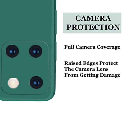 Image of A rtistque Liquid TPU Silicone Matte Shockproof Flexible Soft Back Cover Case for Samsung Galaxy Note 10 Lite - Dark Green