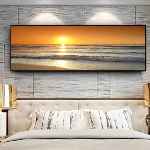 Toile ocean plage de 45x130 cm pour deco murale scandinave