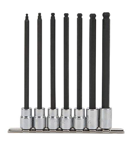 Stanley Proto J4900BD 3/8" Drive Ball Style Extra Long Hex Bit Set, 7PC