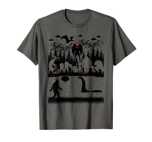Bigfoot Loch Ness Monster Mothman et extraterrestres ! Cryptide drôle T-Shirt