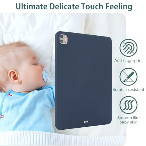 Coque silicone iPad Pro 13 2024 antichoc et légère bleu mat - 5