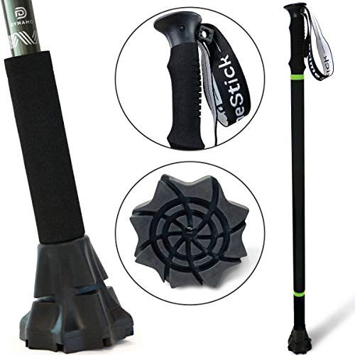 DynamoMe PrimeStick with Cyclone Foot Tip - Urban Walking Stick - World\'s Only Cane, Walking Stick and Trekking Pole for Active, Urban and Recreational Walkers