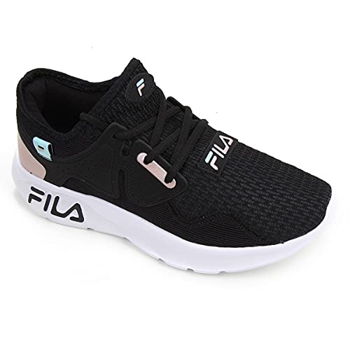 Tênis Fila Iconic, Feminino, Preto/Rosa Claro/Azul Claro, 38