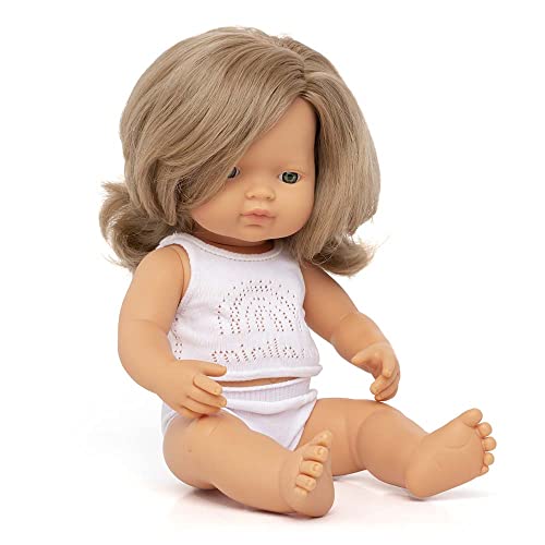 Image of Miniland Doll 15'' Caucasian Dirty Blond Girl (Box) - Made in Spain, Anatomically Correct, Quality