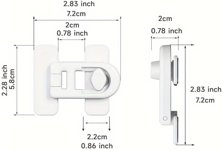 1PC No-Drill Safety Latches - Door Locks with Buckle Design - Prevents Accidental Closure for Secure Storage - Easy Installation for Fridge and Drawer